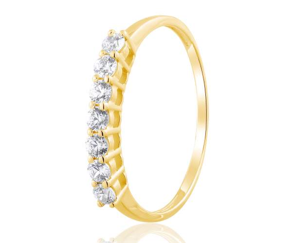 

Кольцо-дорожка из желтого золота с камнями SWAROVSKI Zirconia, КД4196/2SW, 16 размер