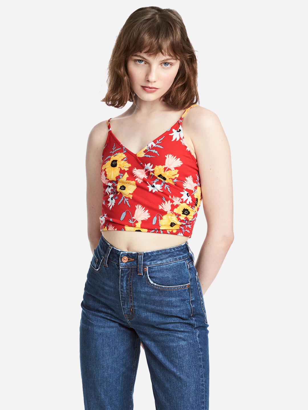 

Топ H&M 0512568_01 L Красный с желтым и белым