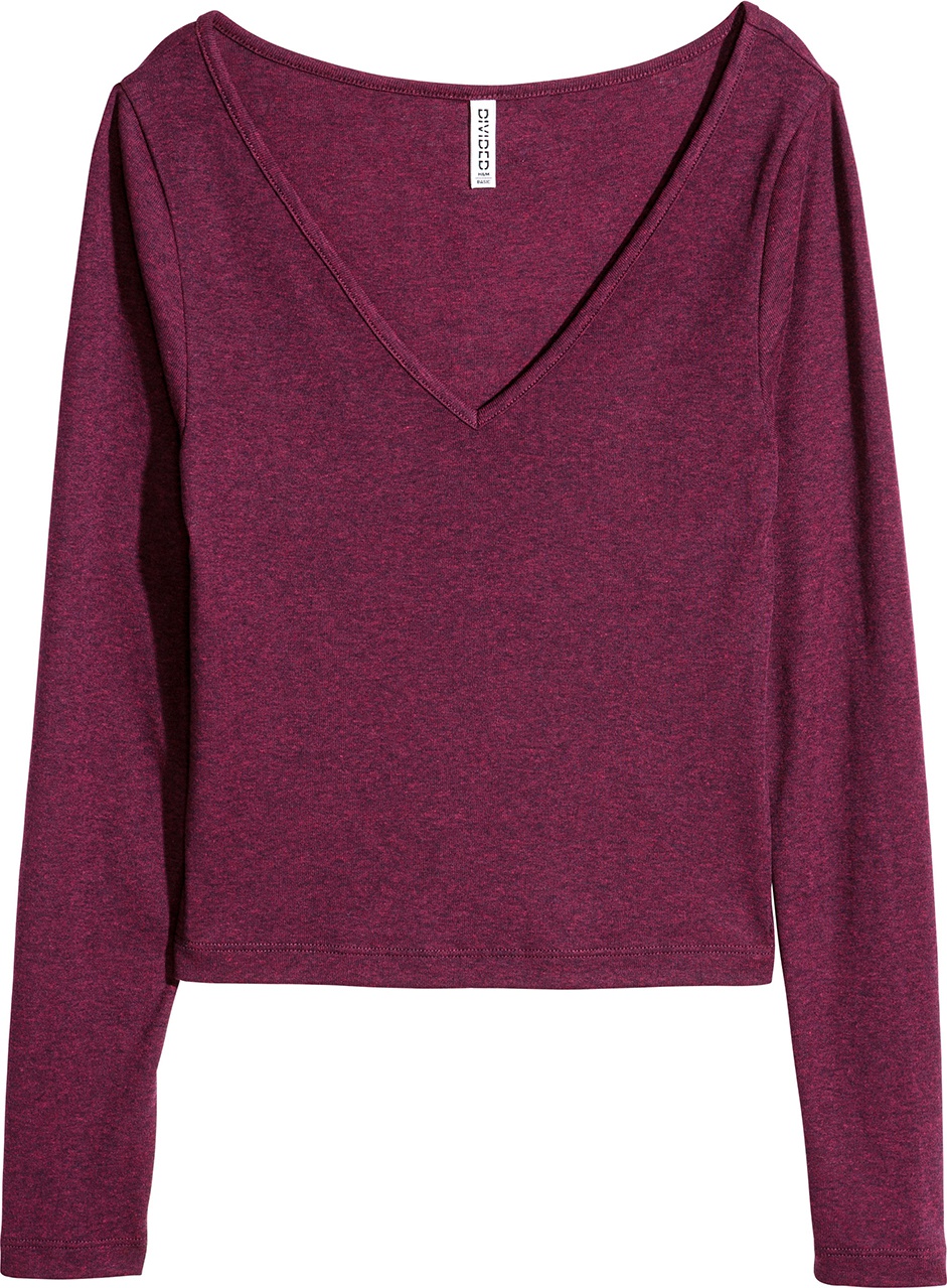 

Лонгслив H&M 0427623 XS Фиолетовый меланж