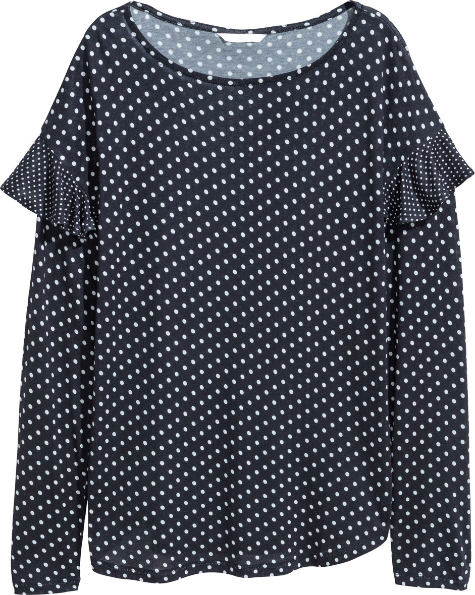 

Лонгслив H& 0597059_01  Черный с белым, Лонгслив H&M 0597059_01 M Черный с белым