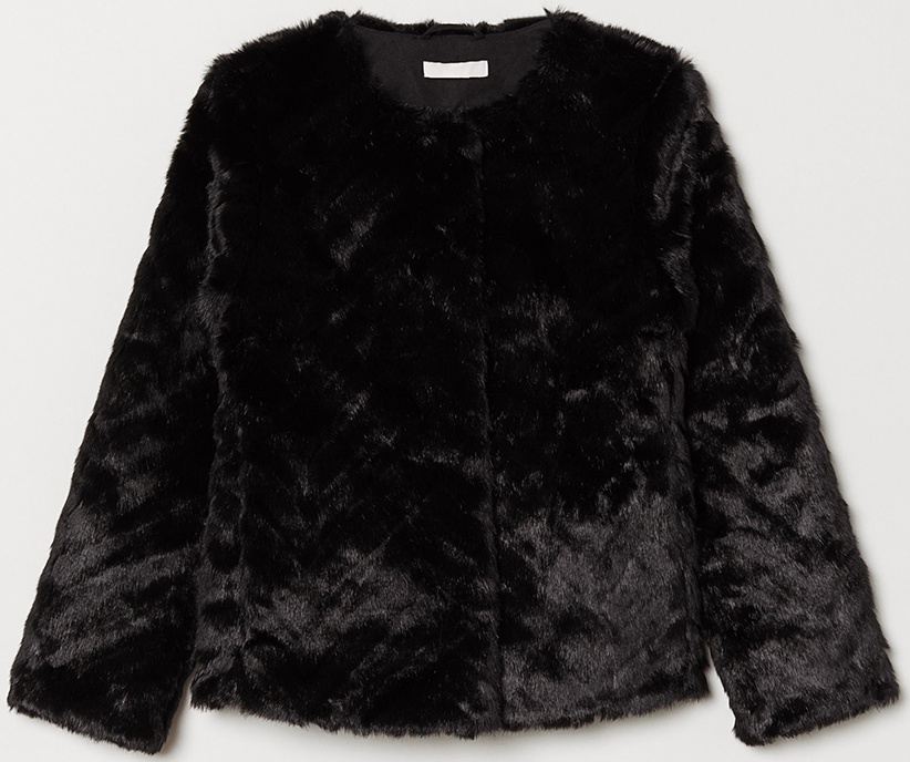 

Эко полушубок H&M 0667446_01 S Черный
