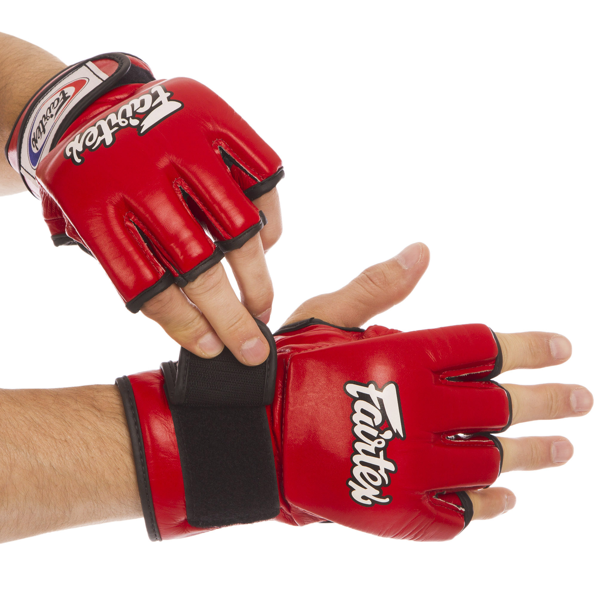 

Перчатки для смешанных единоборств MMA кожаные FAIRTEX красные, Размер XL