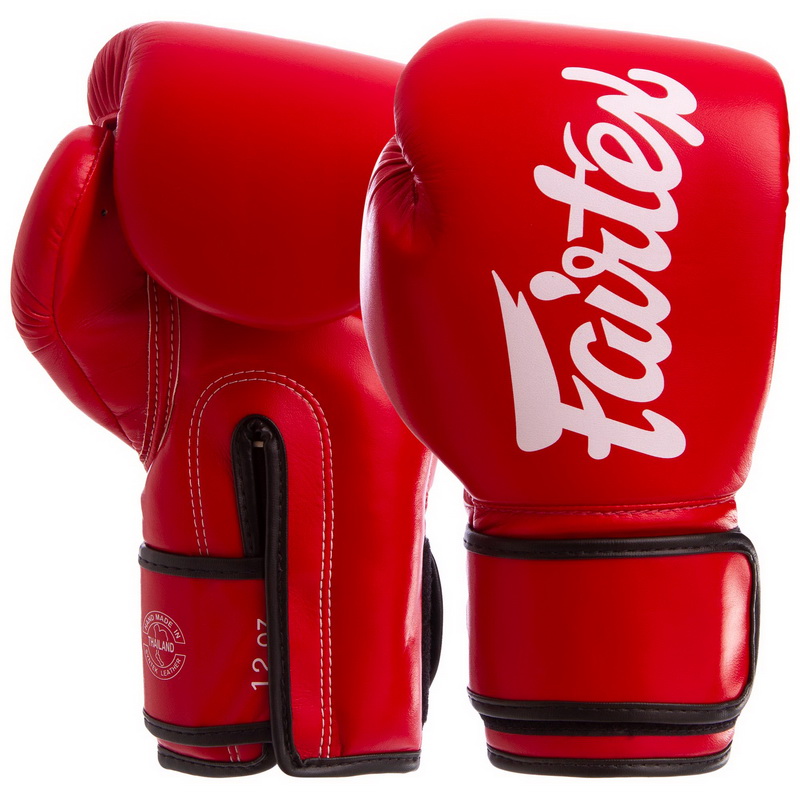 

Перчатки боксерские PU на липучке FAIRTEX красные, Размер 12oz