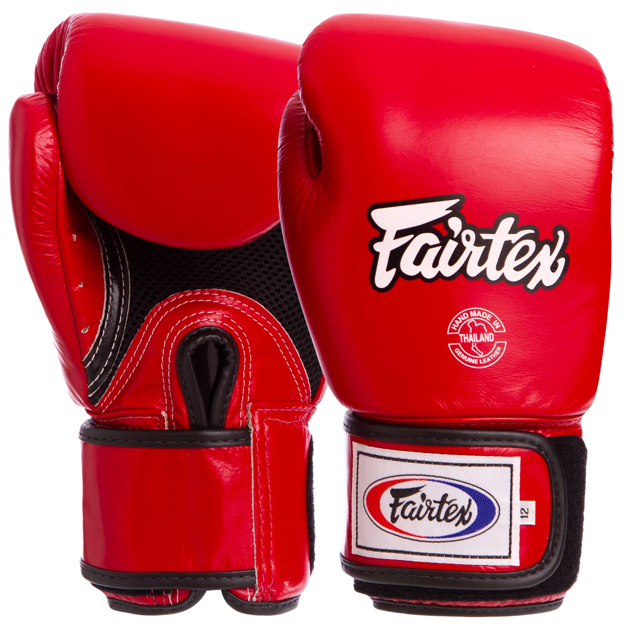 

Перчатки боксерские кожаные на липучке FAIRTEX красные, Размер 12oz