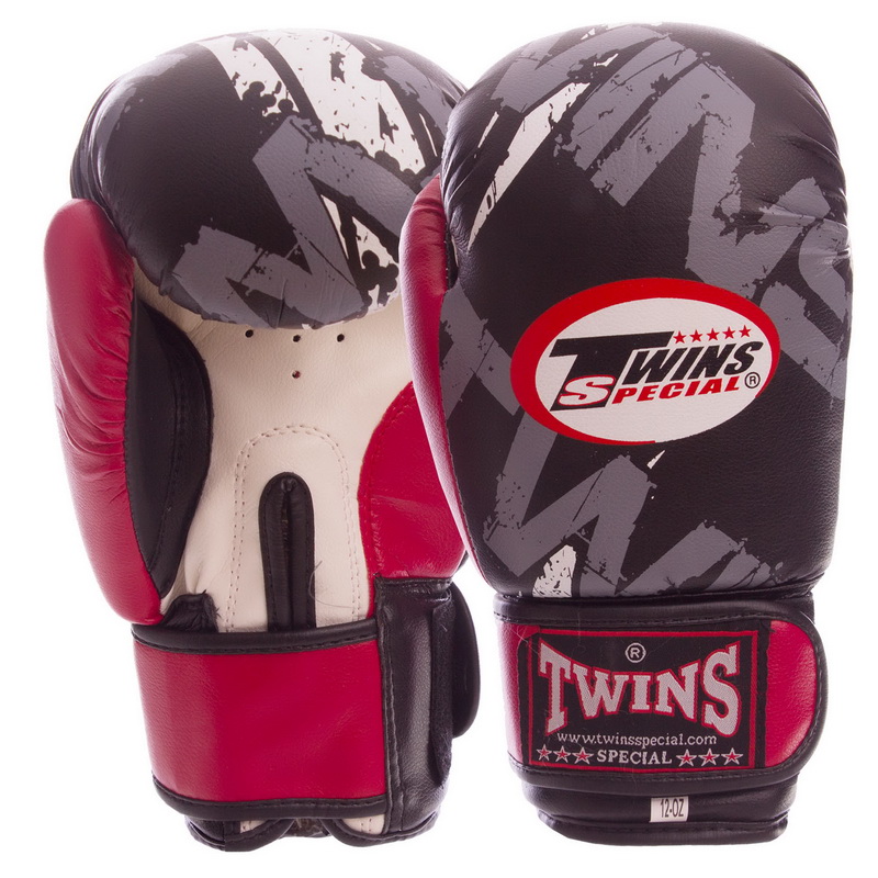 

Перчатки боксерские PVC на липучке TWINS красные, Размер 4oz