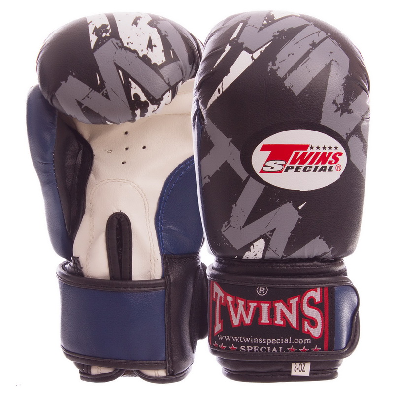 

Перчатки боксерские PVC на липучке TWINS тёмно-синие, Размер 12oz