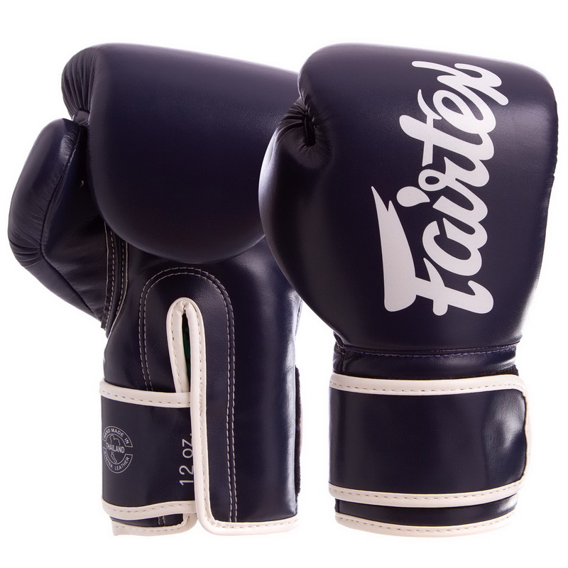 

Перчатки боксерские PU на липучке FAIRTEX синие, Размер 16oz