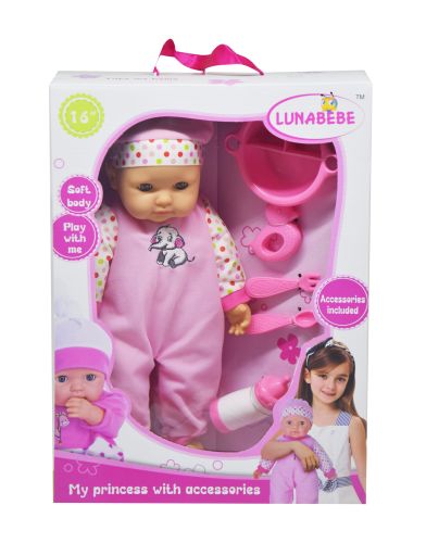

Кукла-пупс WL Toys «Хохотун» 34 см с набором для еды в розовом (HX378-3/4)