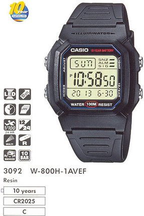 

Часы CASIO W-800H-1AVEF