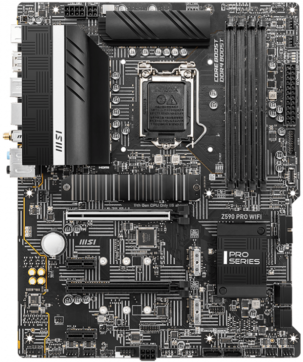 

Материнская плата MSI Z590 Pro WIFI (s1200, Intel Z590, PCI-Ex16)
