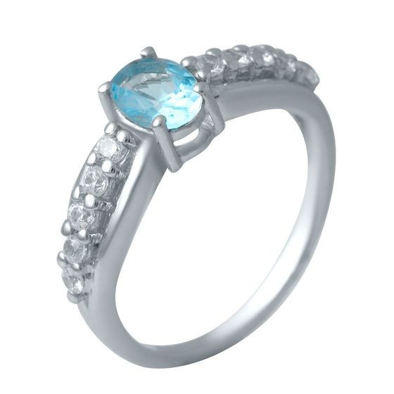 

Серебряное кольцо с аквамарином nano 1994702 17 размер