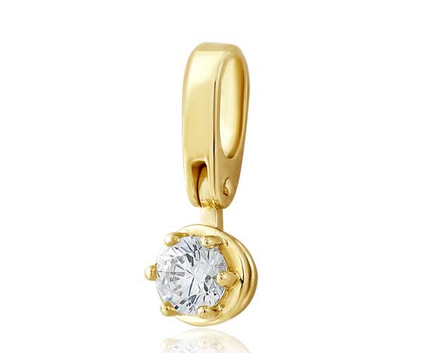 

Подвеска из желтого золота с камнями SWAROVSKI Zirconia в стиле "Дамиани", П4095/2SW