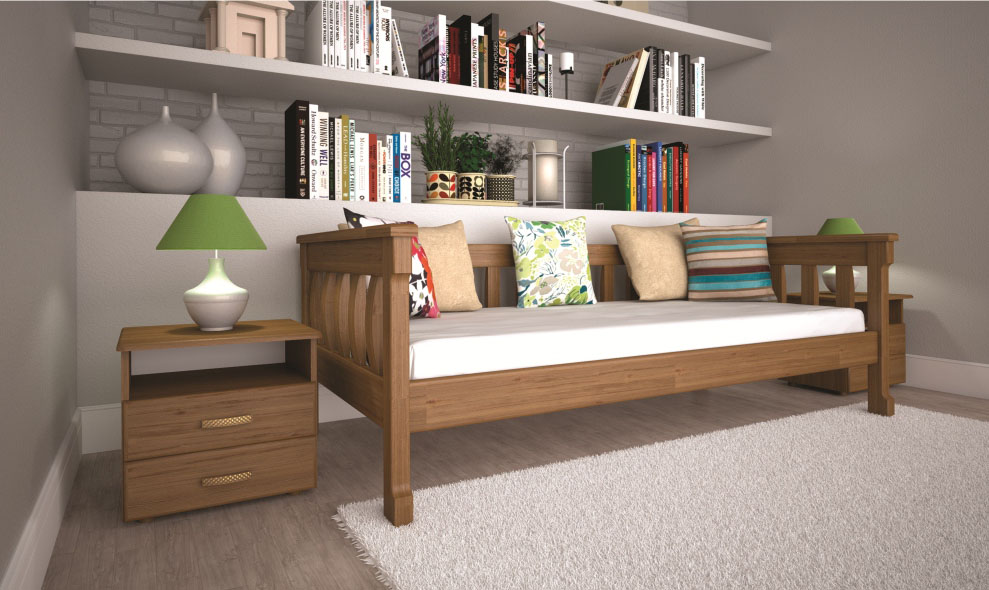 

Детская кровать Рондо-3 90*200 бук Лак Орех