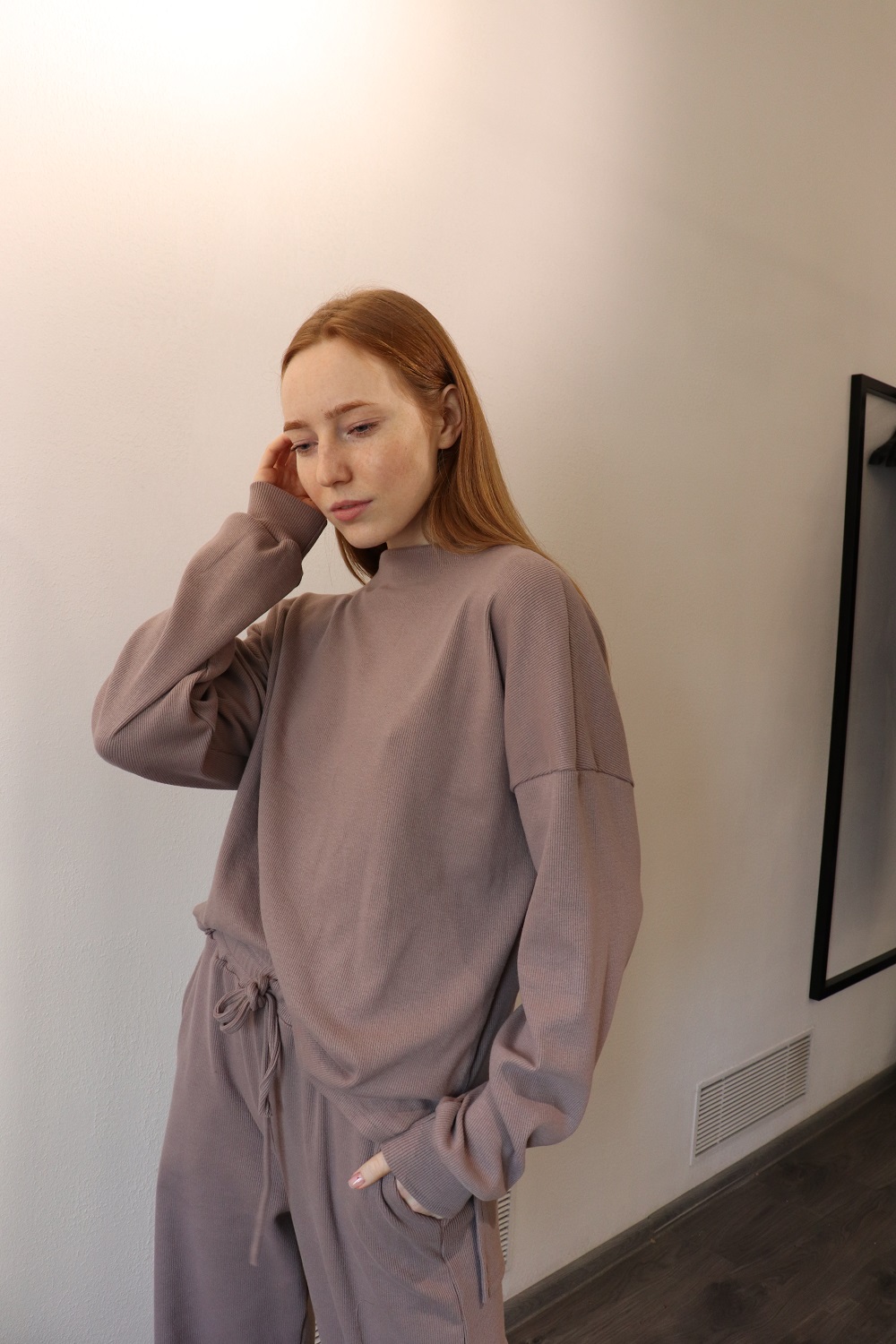 

Кофта “рубчик” SKRIPKA onesize пудровая S335