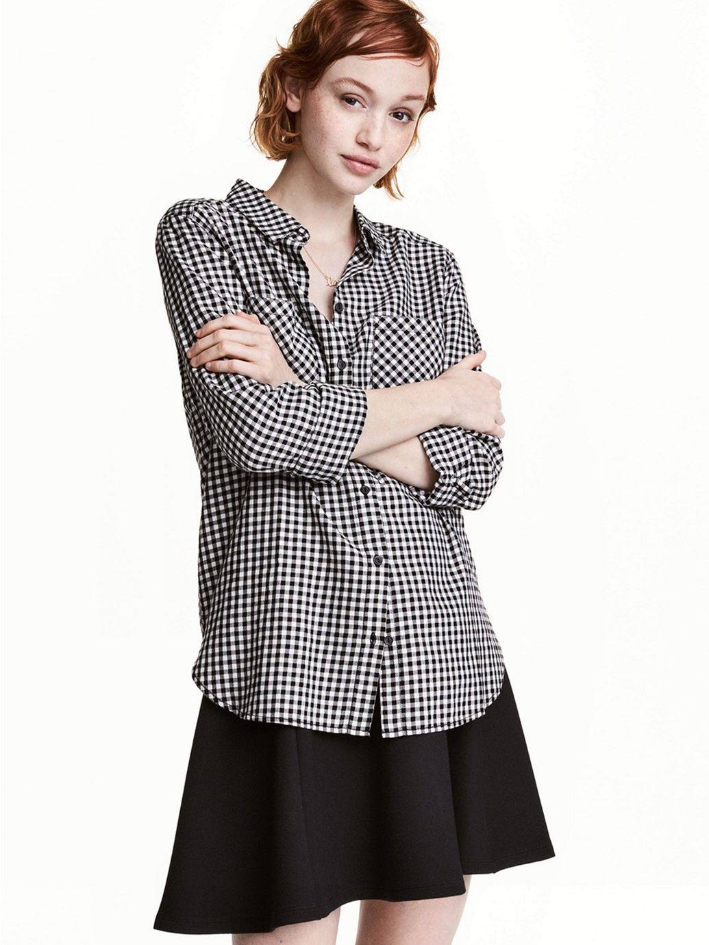 

Рубашка H&M 457424 36 Черная с белым