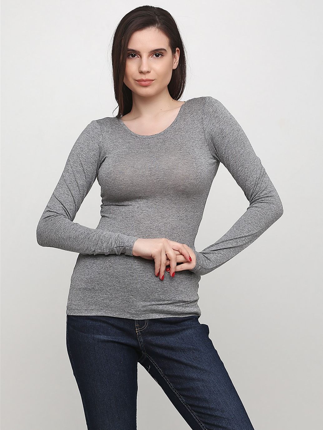 

Лонгслив H&M 285398 XS Серый меланж