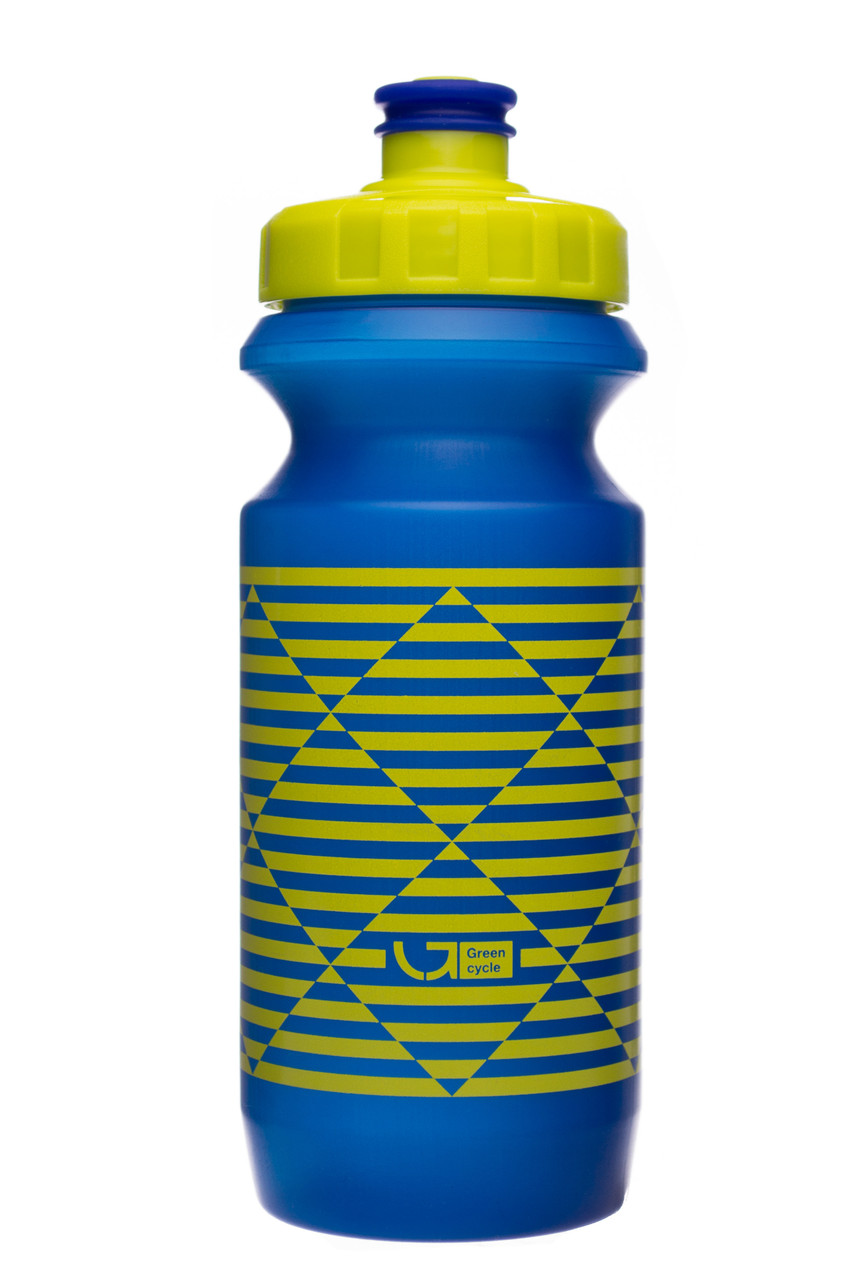 

Велофляга Green Cycle STRIPES 0,6 blue nipple-yellow