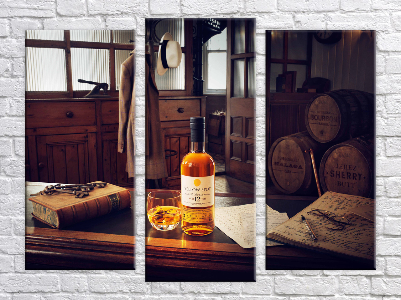 

Модульная картина на холсте Holst Art из 3-х частей Виски 55х73 см