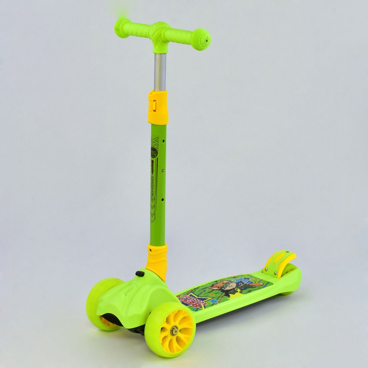 

Самокат трехколесный Best Scooter салатовый, складной руль,NEW ONE (11220)