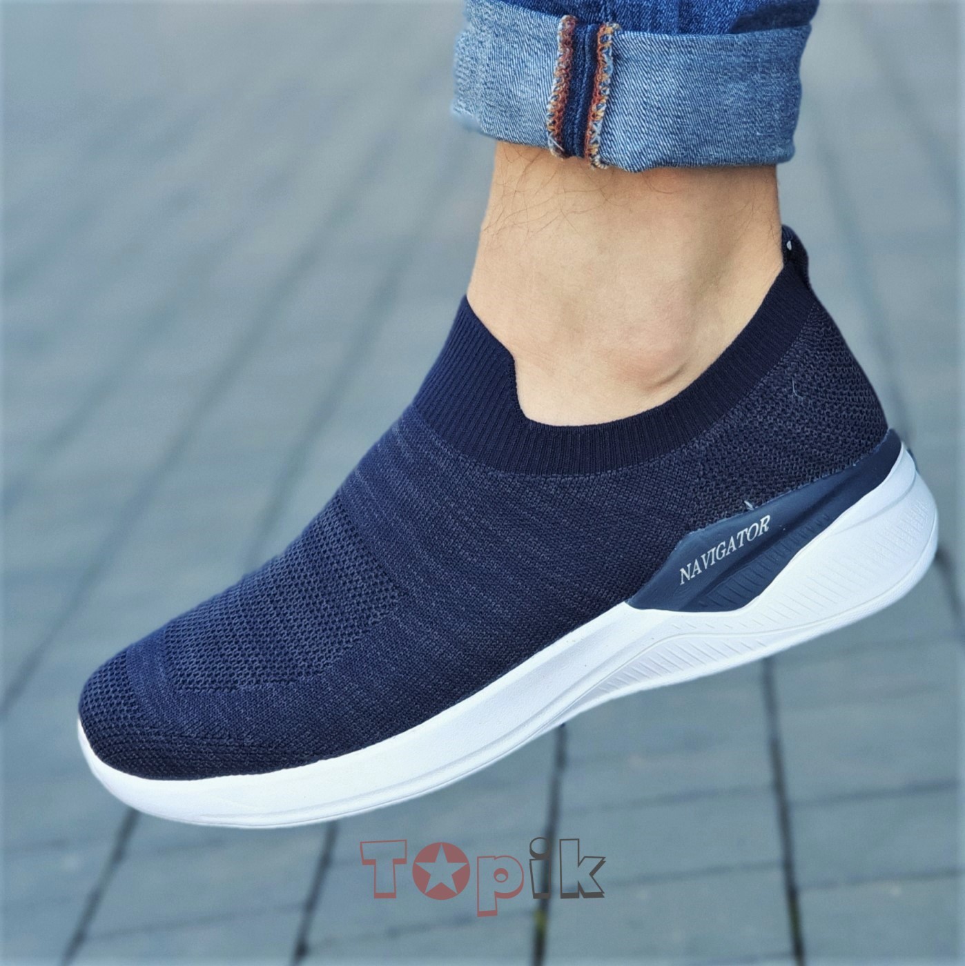 

Слипоны мужские Navigator Синие ткань летние 43р Код 1710