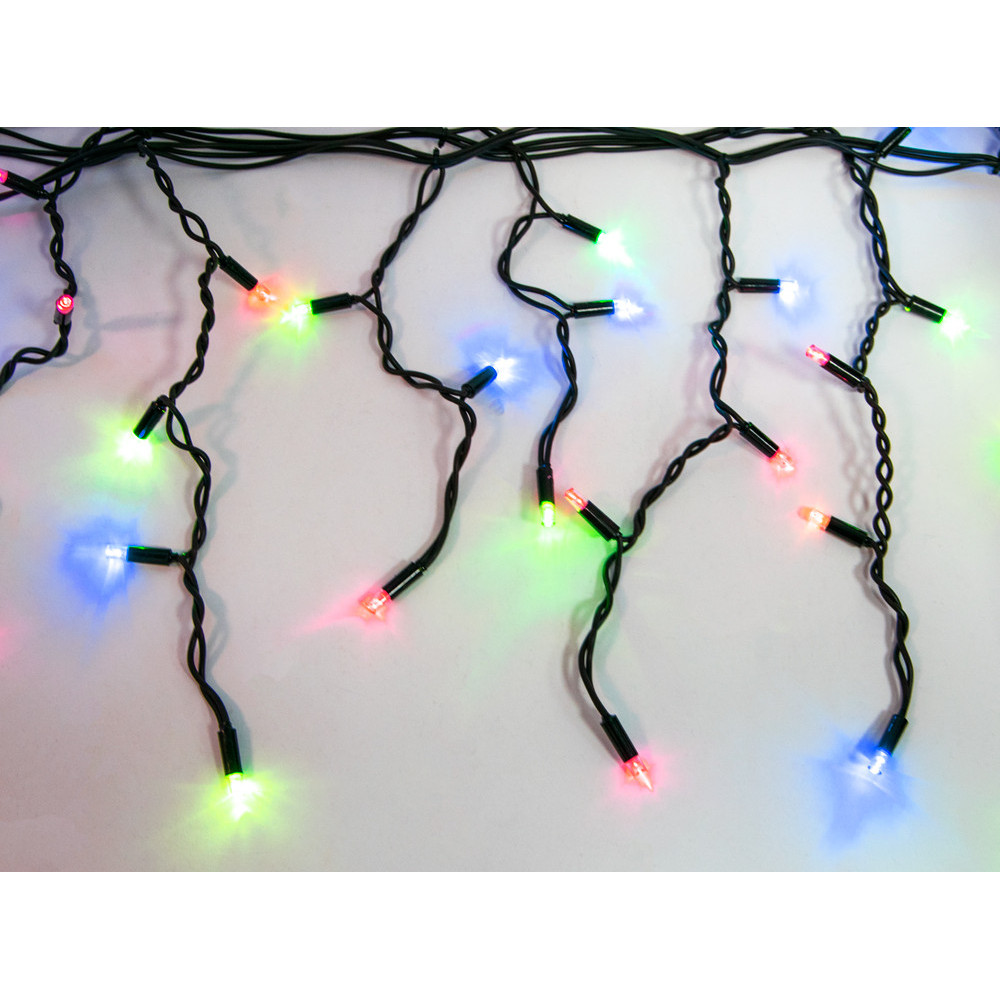 

Гірлянда Бахрома вулична із чорним кабелем Xmas M-2 120 LED 5х0.5 м, світіння синє, зелене та червоне (VS7003800)