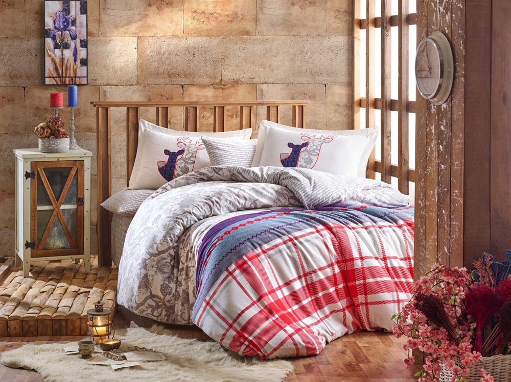 

Комплект постельного белья Hobby Flannel Valentina 160х220 см/1х50х70 см Серый