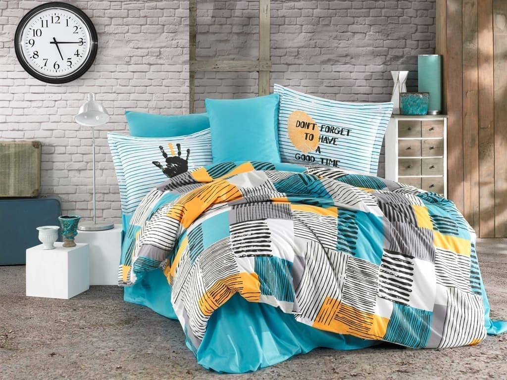 

Комплект постельного белья HOBBY Poplin Bermuda бирюзовий 160х220 см/1х50х70
