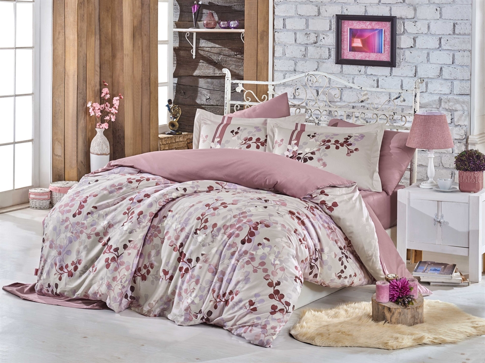 

Комплект постельного белья HOBBY Exclusive Sateen Irma бежевый 200х220 см/4х50х70
