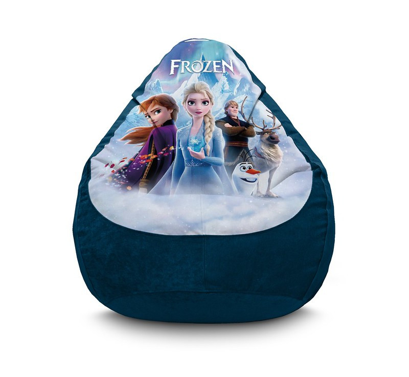 

Кресло мешок iPuff "Frozen. Elsa and snowflake" Флок XXXL (100х135 см) Темно-синий