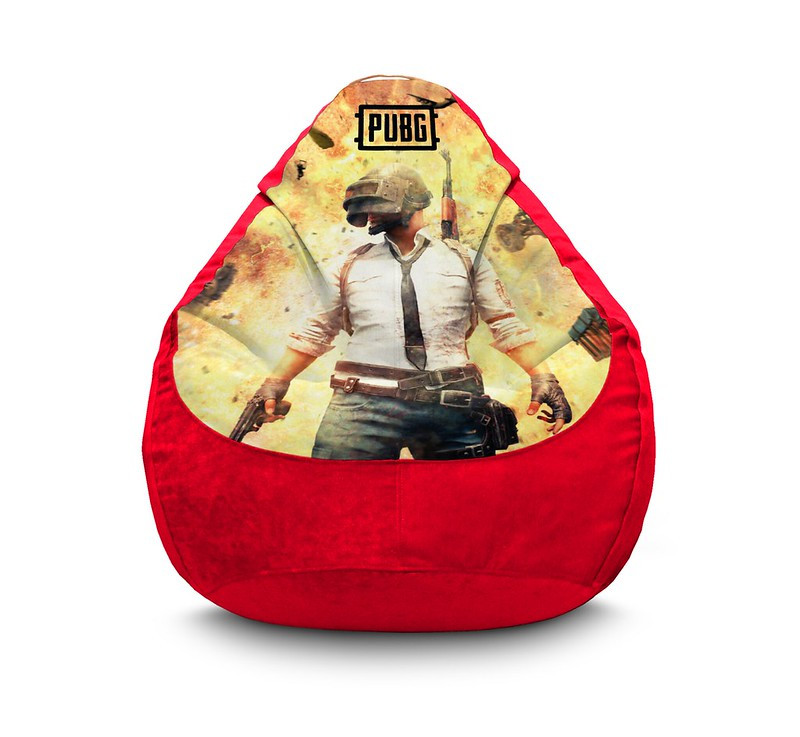 

Кресло мешок iPuff "PUBG. Explosion" Флок XXXL (100х135 см) Красный