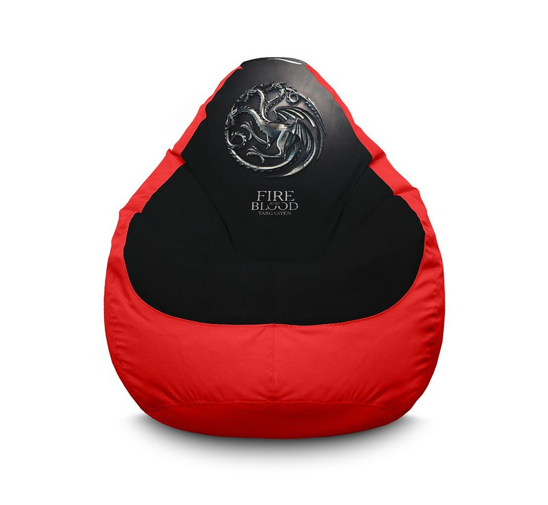 

Кресло мешок iPuff "Game of Thrones. Fire and blood" Оксфорд XXXL (100х135 см) Красный