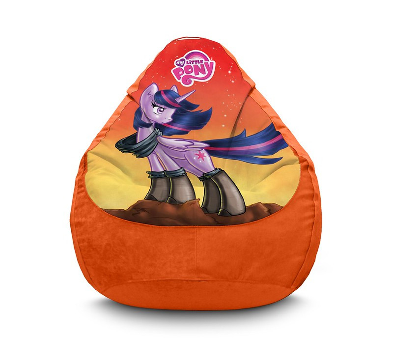 

Кресло мешок iPuff "My Little Pony. Twilight Sparkle orange" Флок L (70x100 см) Оранжевый