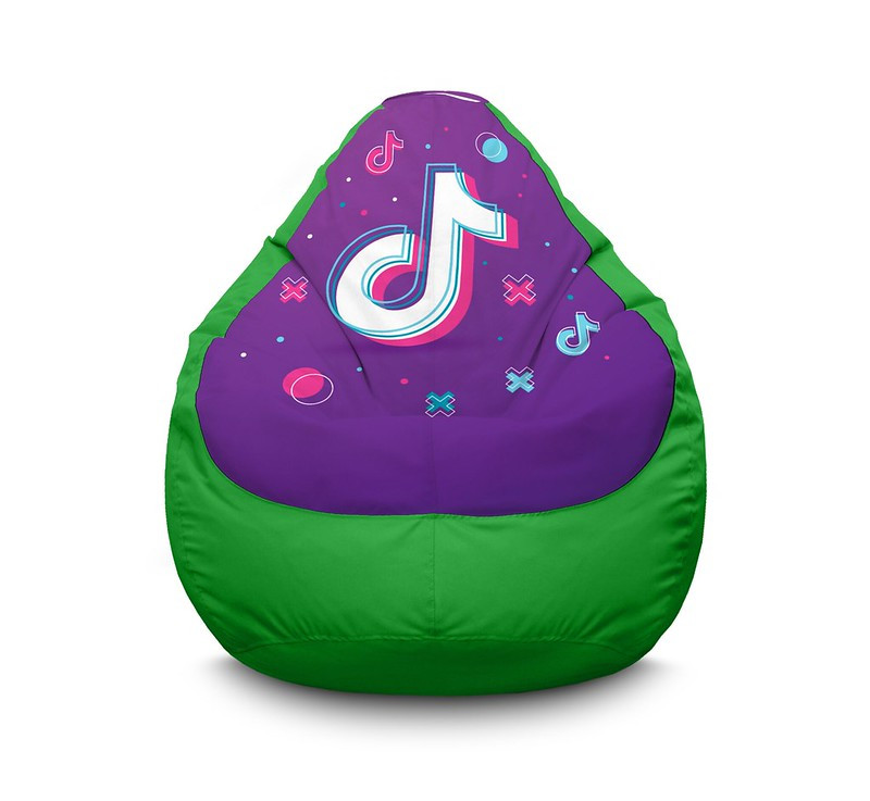 

Кресло мешок iPuff "Tik Tok. Big logo. Green" Оксфорд XXXL (100х135 см) Зелёный