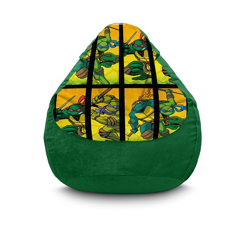 

Кресло мешок iPuff "Ninja Turtles. Comics classic" Флок XL (80х110 см) Зелёный