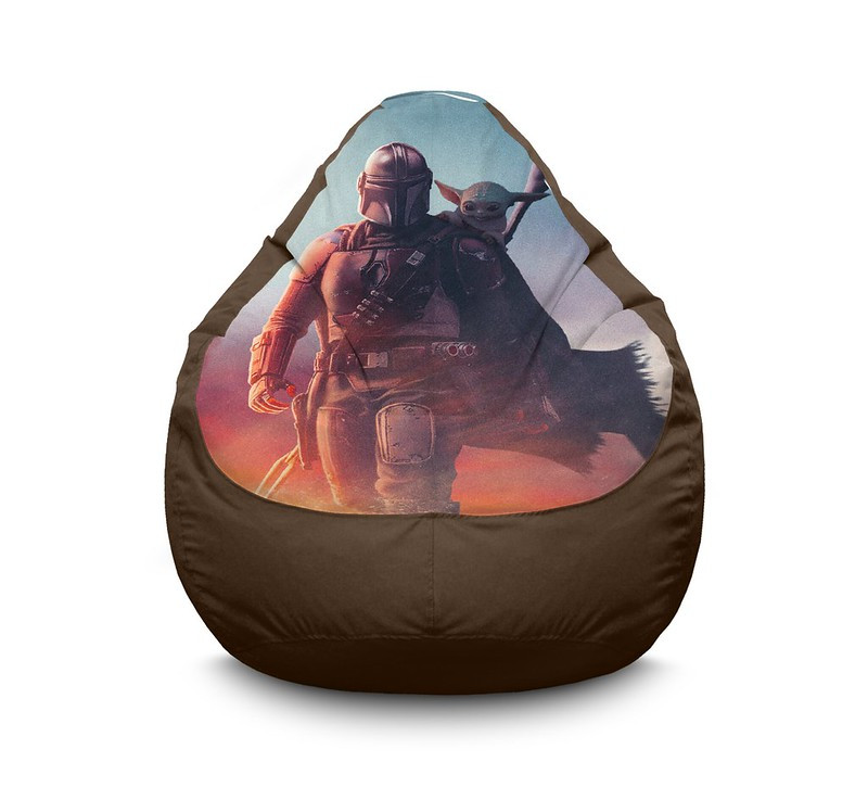 

Кресло мешок iPuff "The Mandalorian and Grogu" Оксфорд XL (80х110 см) Коричневый