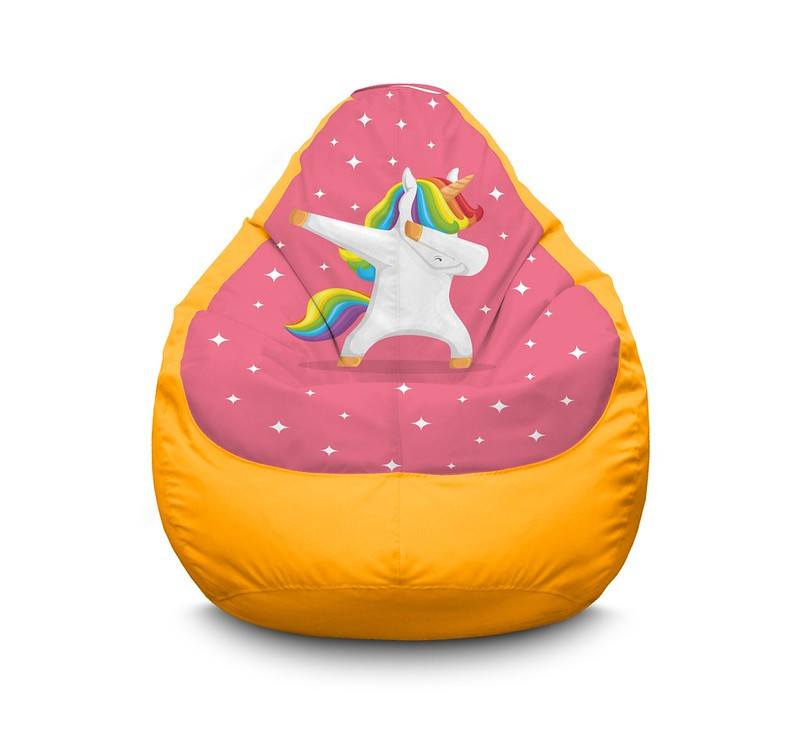 

Кресло мешок iPuff "Unicorn and rainbow" Оксфорд XL (80х110 см) Желтый