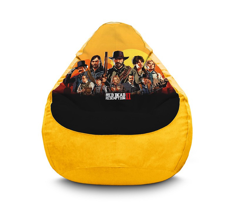 

Кресло мешок iPuff "RDR 2. Van der Linde gang" Флок XXXL (100х135 см) Желтый