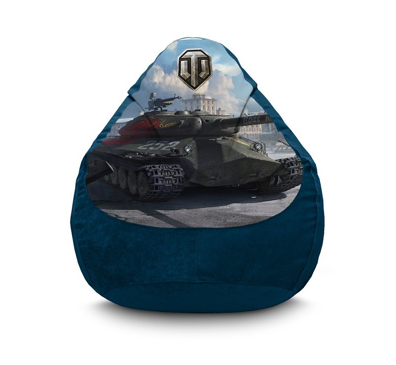 

Кресло мешок iPuff "World of Tanks. The enemy will not pass" Флок XXL (90х125 см) Синий