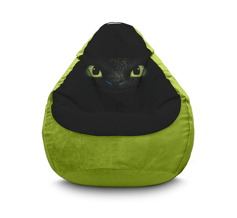 

Кресло мешок iPuff "Dragon. Toothless" Флок XL (80х110 см) Оливковый