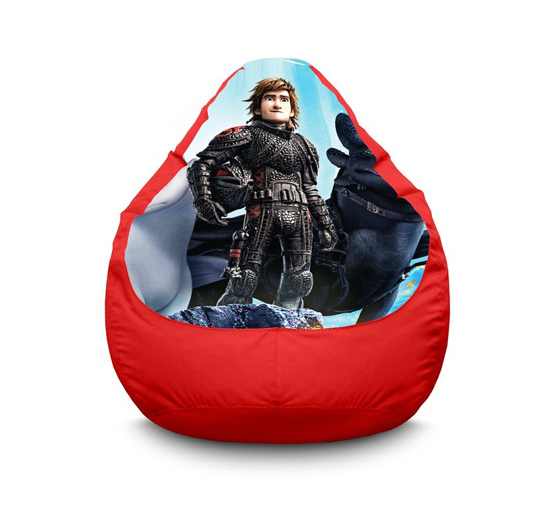 

Кресло мешок iPuff "Dragon. Hiccup Haddock III" Оксфорд XL (80х110 см) Красный