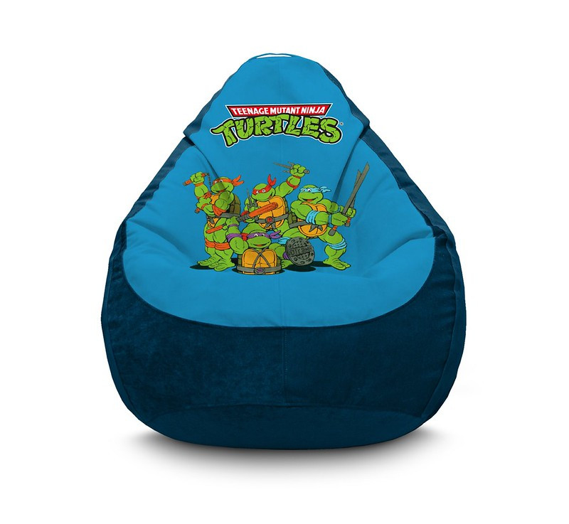 

Кресло мешок iPuff "Ninja Turtles. Classic" Флок XL (80х110 см) Синий