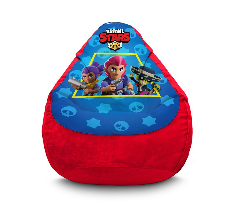 

Кресло мешок iPuff "Brawl Stars. Heroes Red" Флок XXL (90х125 см) Красный
