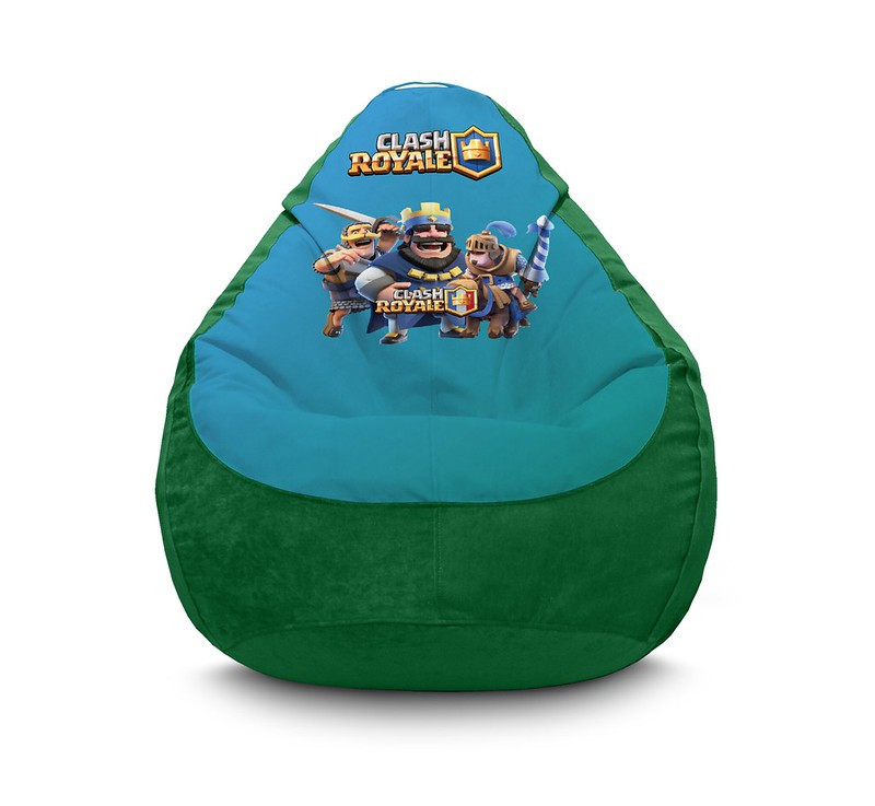 

Кресло мешок iPuff "Clash Royale" Флок XXL (90х125 см) Зелёный