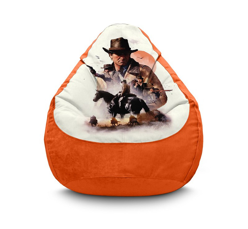 

Кресло мешок iPuff "RDR 2. Collage" Флок XXXL (100х135 см) Оранжевый
