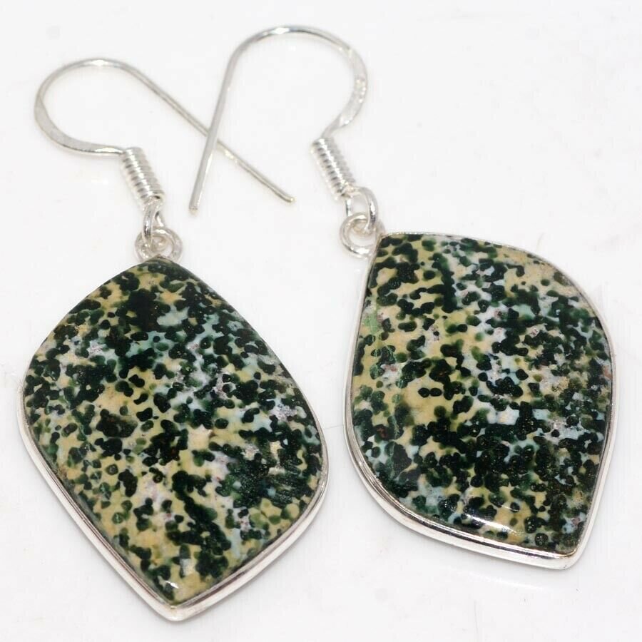 

Серьги c камнем океаническая яшма Н-61084