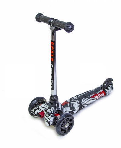 

Детский трехколесный самокат Scooter Micro Mini со светящимися колесами и рисунком, Street