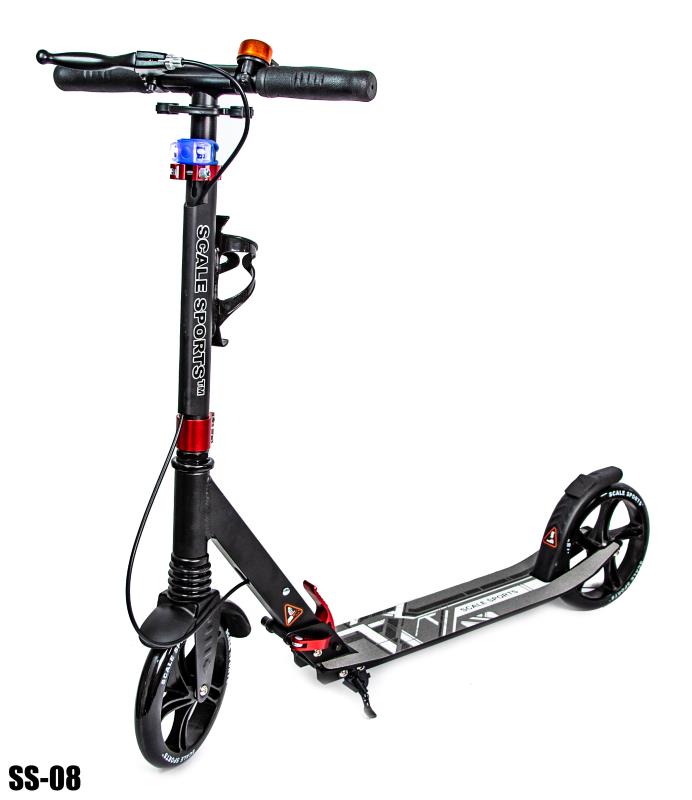 

Самокат двухколесный Scale Sports SS-08. Black. Ручной тормоз Led-фонарик
