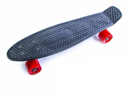 

Пенни борд (Penny Board) 22" с матовыми колесами красного цвета, Черный