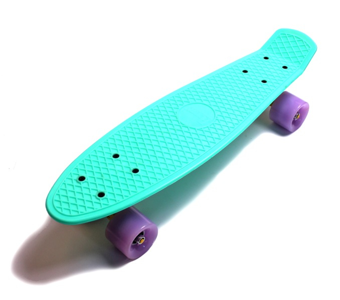 

Пенни борд (Penny Board) 22" "Pastel Series" со светящимися колесами, Бирюзовый