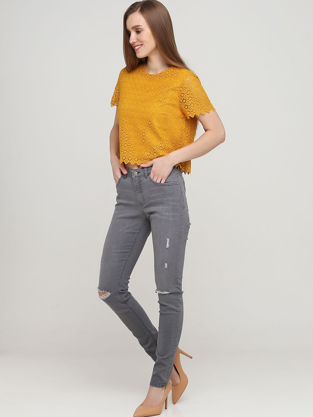 

Джинсы H&M 0347498 38 Серые